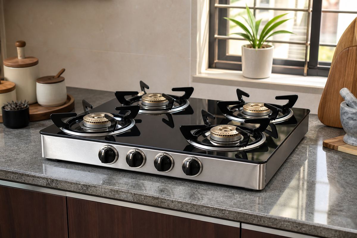 Stainless steel gas cooktop