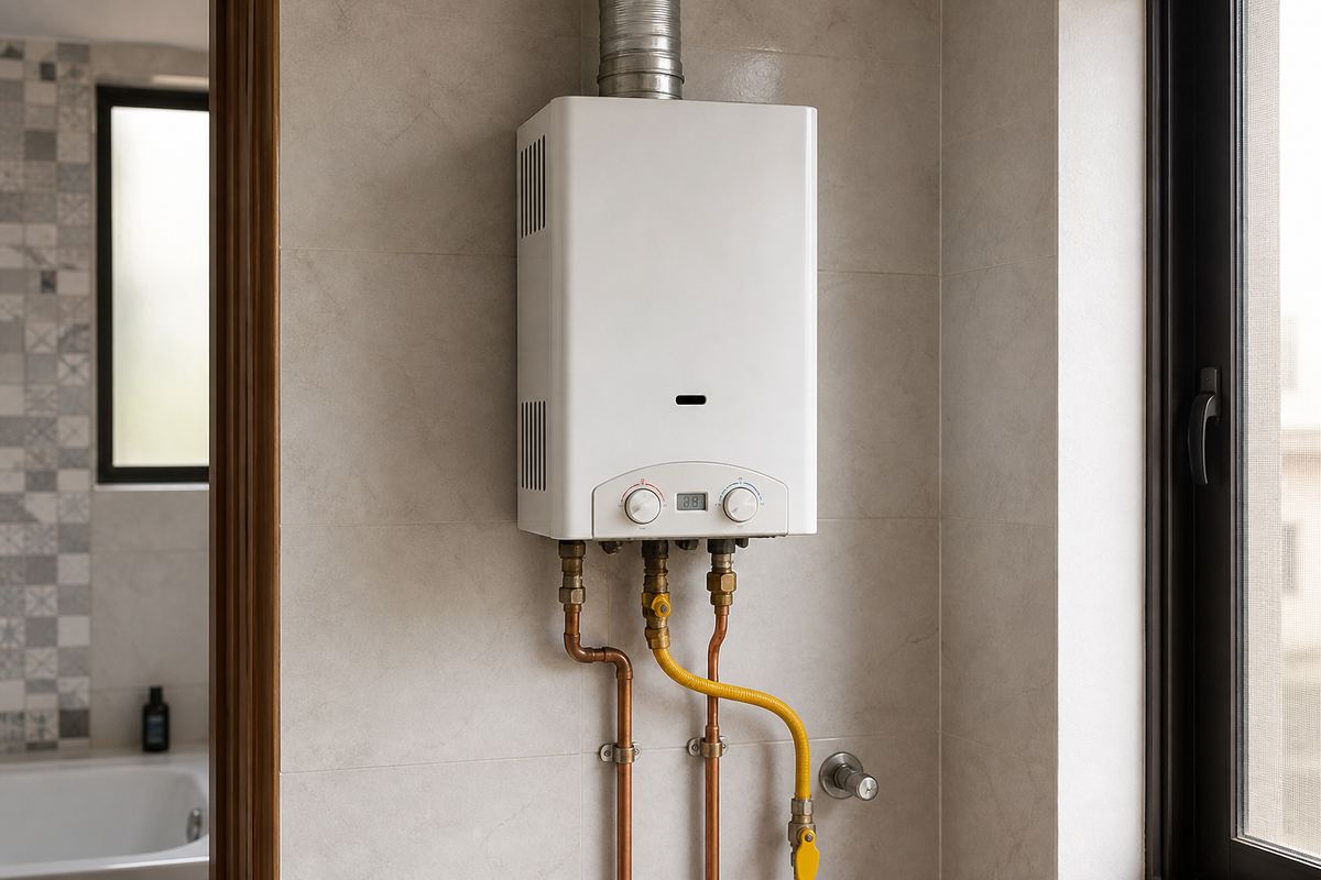 Wall-mounted gas geyser